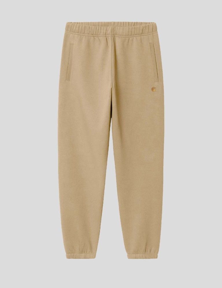 Pantalon CARHARTT WIP chase sweat pant sable/gold
